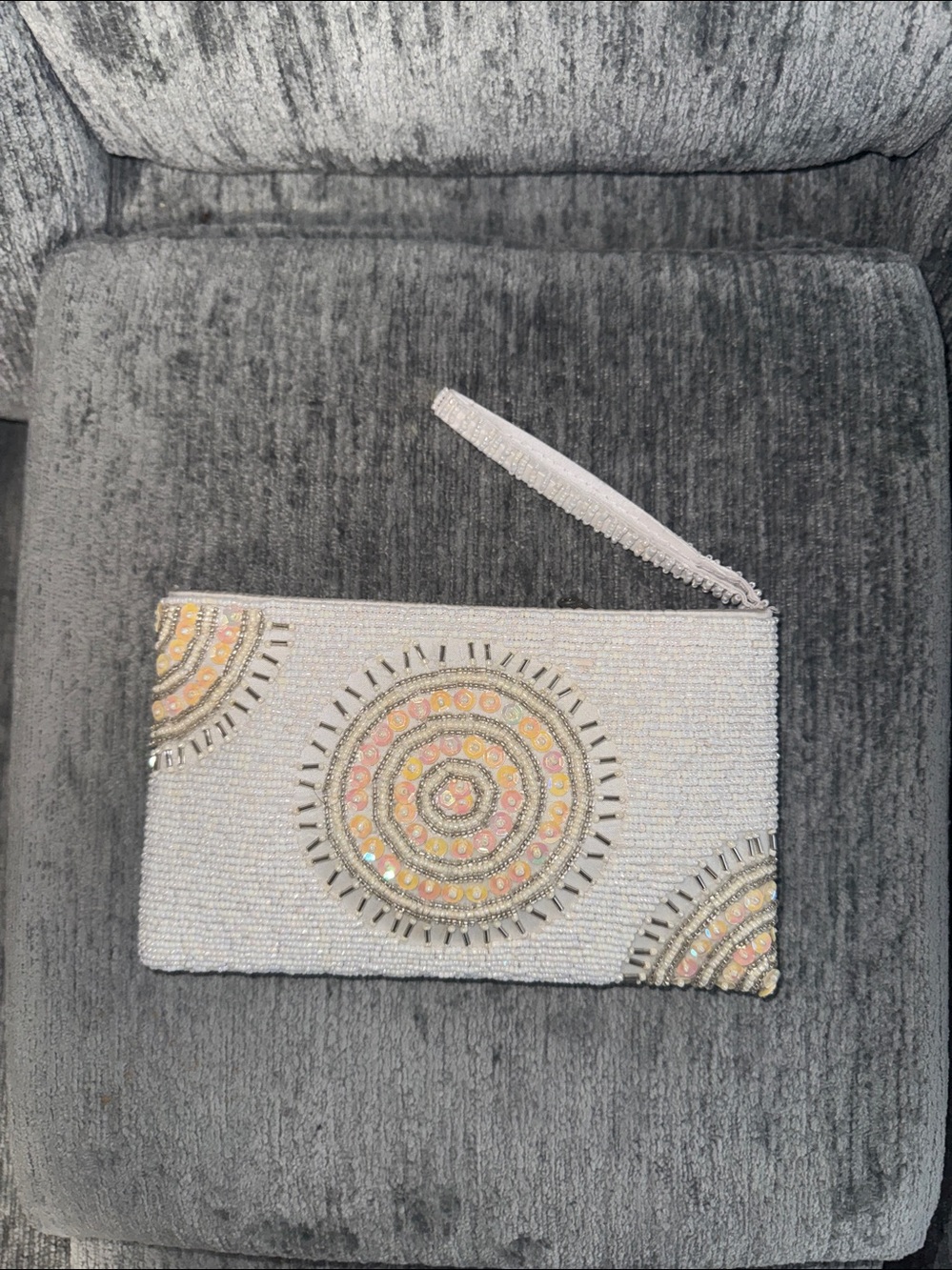 HAND BEADED WRISTLET BAG